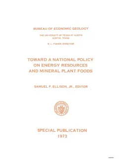 Toward a National Policy on Energy Resources and Mineral Plant Foods
