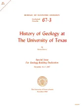 History of Geology at The University of Texas