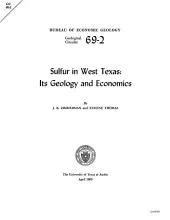 Sulfur in West Texas:  its geology and economics