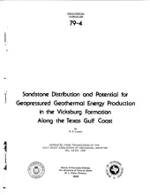 Sandstone distribution and potential for geopressured geothermal energy production in the Vicksburg Formation along the Texas Gulf coast