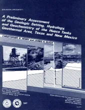 A preliminary assessment of the geologic setting, hydrology, and geochemistry of the Hueco Tanks geothermal area, Texas and New Mexico