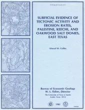 Surficial evidence of tectonic activity and erosion rates, Palestine, Keechi, and Oakwood salt domes, east Texas