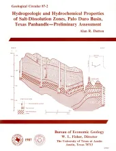 Hydrogeologic and hydrochemical properties of salt-dissolution zones, Palo Duro basin, Texas panhandle - preliminary assessment