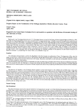 Progress Report on the Examination of the Terlingua Quicksilver District, Brewster County, Texas