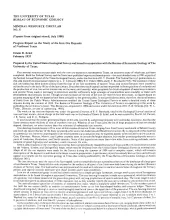 Progress Report on the Study of the Iron Ore Deposits of Northeast Texas