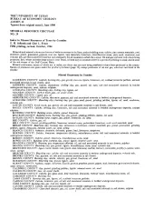 Index to Mineral Resources of Texas by Counties