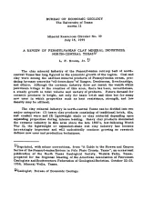 A Review of Pennsylvanian Clay Mineral Industries, North-Central Texas