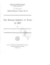 The Mineral Industry of Texas in 1970