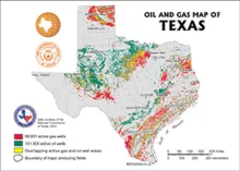 Oil and Gas Map of Texas Postcard