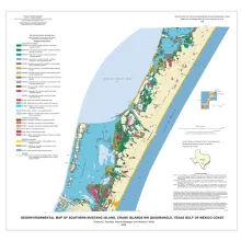 Geo-Environmental map of Southern Mustang Island, Crane Islands NW quadrangle, Texas Gulf of Mexico Coast
