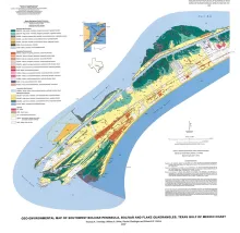 Geoenvironmental map of southwest Bolivar Peninsula, Bolivar and Flake quadrangles, Texas Gulf of Mexico Coast