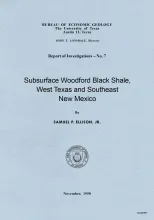 Subsurface Woodford black shale, West Texas and southeast New Mexico