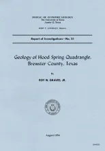 Geology of Hood Spring quadrangle, Brewster County, Texas
