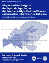 Playas and recharge of the Ogallala aquifer on the southern High Plains of Texas -- an examination using numerical techniques