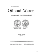 Oil and Water: Related Resource Problems of the Southwest. A Symposium